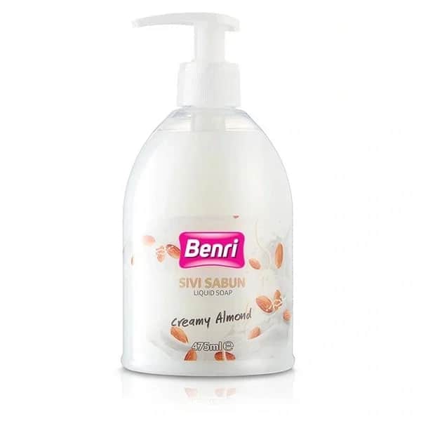Benri صابون سائل كريمي باللوز من بينري ٤٧٥ مل منظف لطيف لليدين