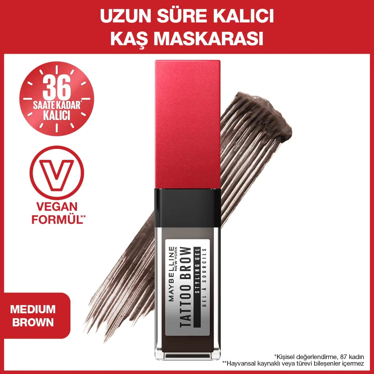 Maybelline جل تصفيف تاتو براو 257 من مايبيلين، لون بني متوسط، 6.0 مل
