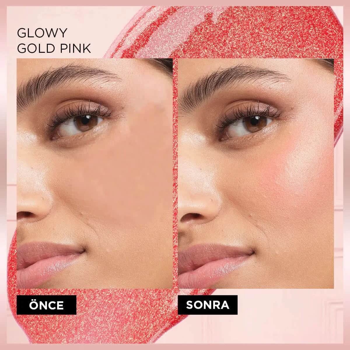 L'Oreal Paris أحمر خدود سائل من لوريال باريس لومي، 625 وردي ذهبي لامع
