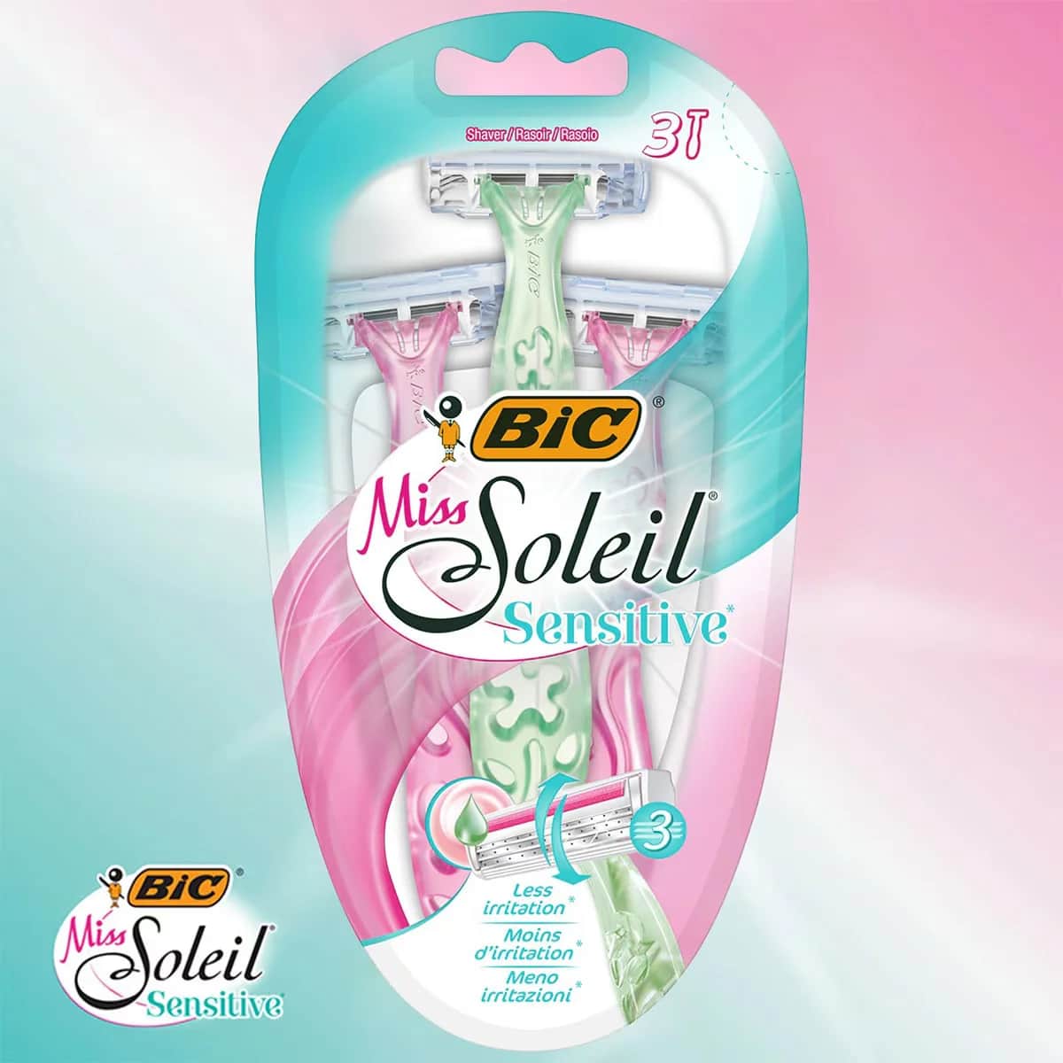 Bic ماكينة حلاقة بيك ميس سوليل سينسيتيف 3 شفرات للنساء عبوة من 3 قطع