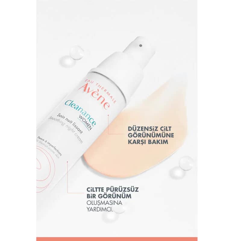 Eau Thermale Avene كريم أفين كلينانس للعناية الليلية للنساء للبشرة غير المتساوية 30 مل