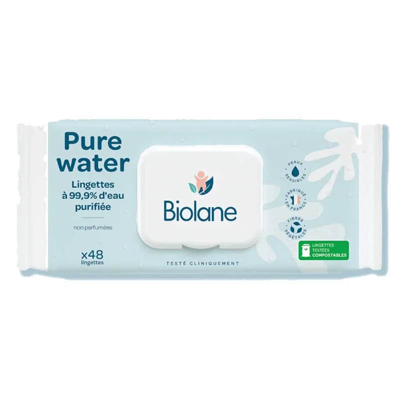 Biolane مناديل بيولين بيور ووتر 48 منديل