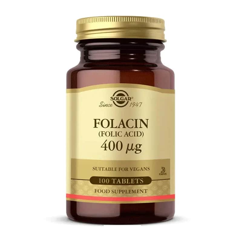 Solgar سولجار حمض الفوليك (فولاسين) 400 ميكروغرام 100 قرص