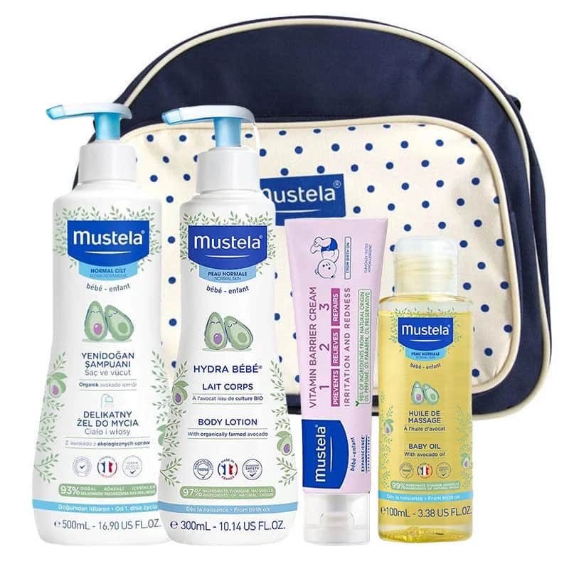Mustela مجموعة حقيبة هالو بيبي من موستيلا