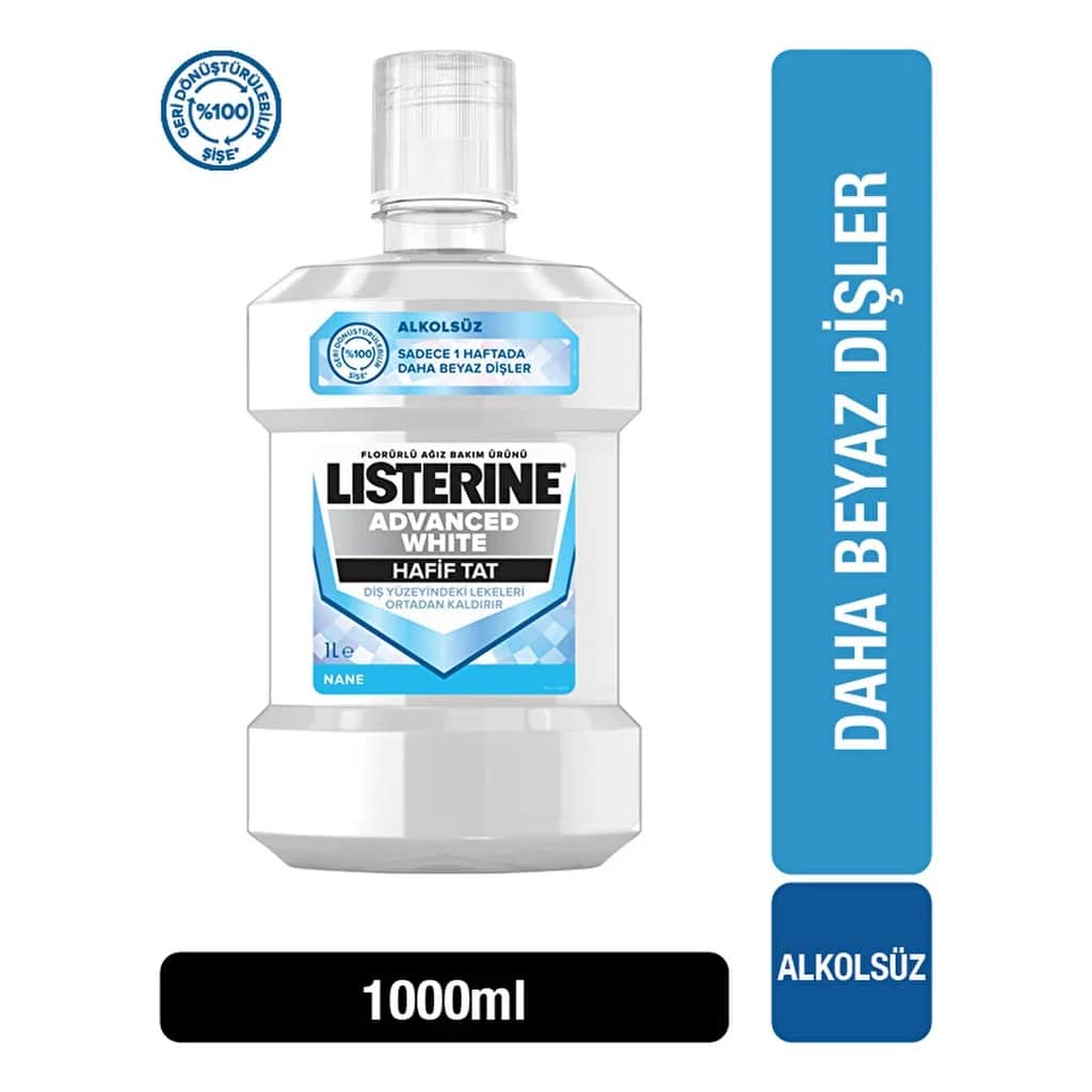 Listerine غسول الفم ليسترين أدفانسد وايت بطعم خفيف 1000 مل