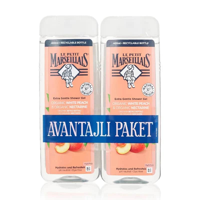 Le Petit Marseillais Shower Gel Peach &amp; Nectar 400 ml X2