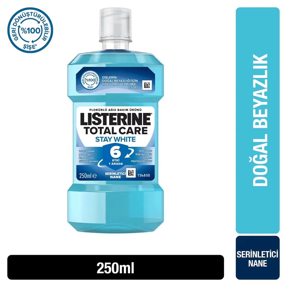 Listerine ليسترين توتال كير ستاي وايت بنكهة النعناع المنعش 250 مل