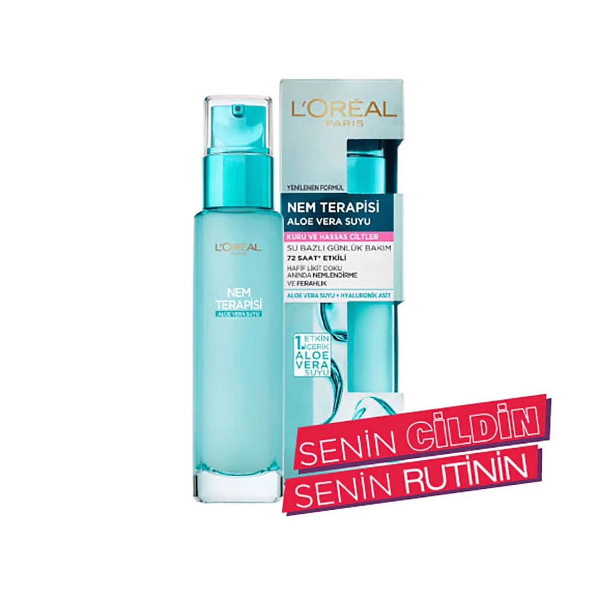 L'Oreal Paris لوريال باريس مرطب علاجي بخلاصة الصبار للبشرة الجافة والحساسة 70 مل