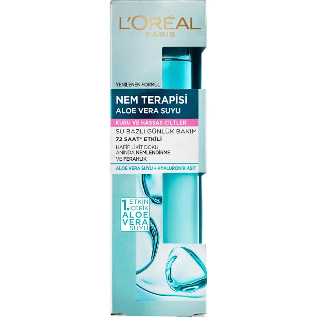 L'Oreal Paris لوريال باريس مرطب علاجي بخلاصة الصبار للبشرة الجافة والحساسة 70 مل