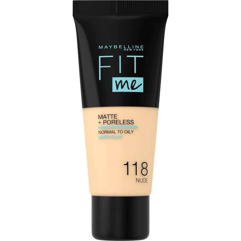 Maybelline كريم أساس فيت مي مات+بورليس من مايبيلين نيويورك، 118 بيج