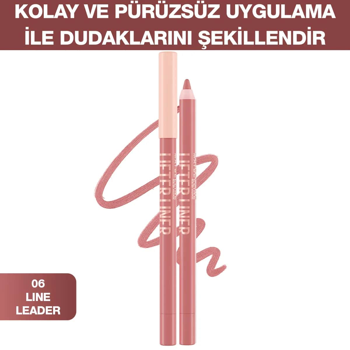 Maybelline قلم تحديد الشفاه مايبيلين ليفت لاينر 06 لاين ليدر