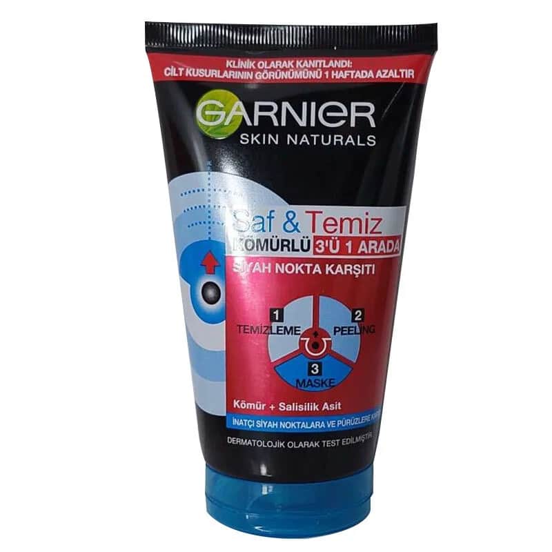 Garnier غارنييه بيور آند كلين مقشر الفحم المضاد للرؤوس السوداء 150 مل