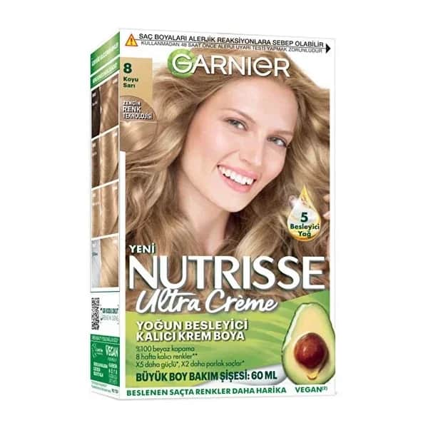 Garnier غارنييه نوتريس كريم صبغة الشعر المغذي تغطية ١٠٠٪ للشعر الرمادي