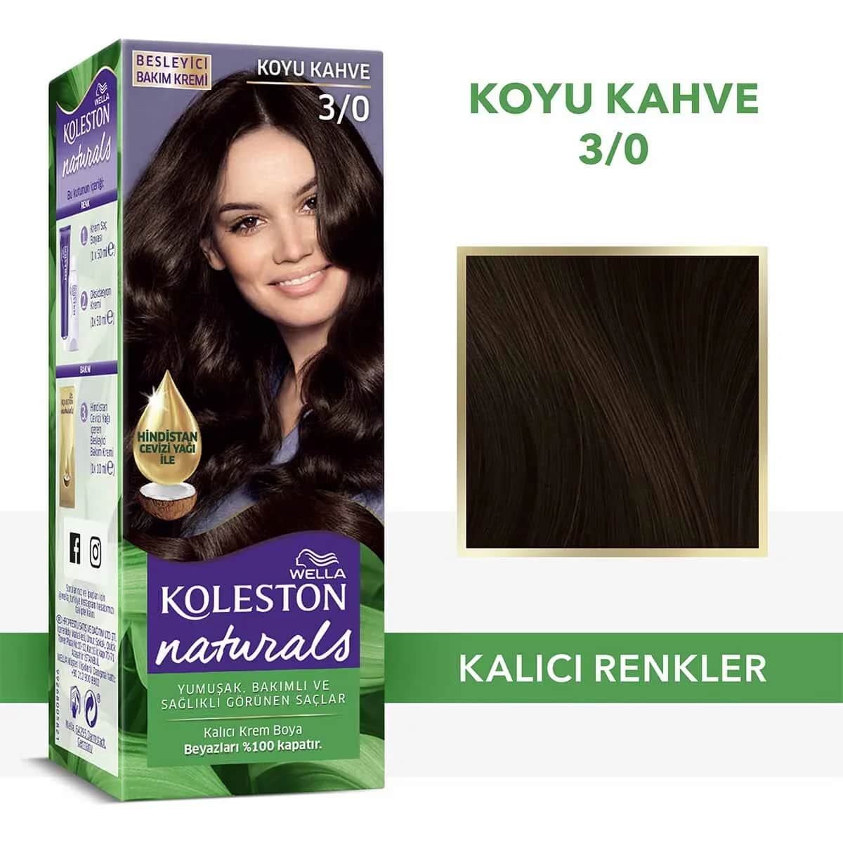 Wella Koleston صبغة شعر ويلا كولستون ناتشورالز 3/0 بني غامق