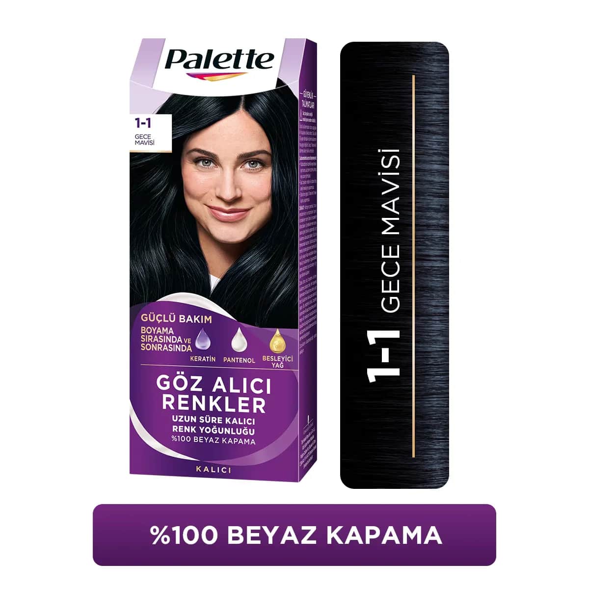 Palette Hair Dye Eye-Catching Colors 1-1 Night Blue 110 ml