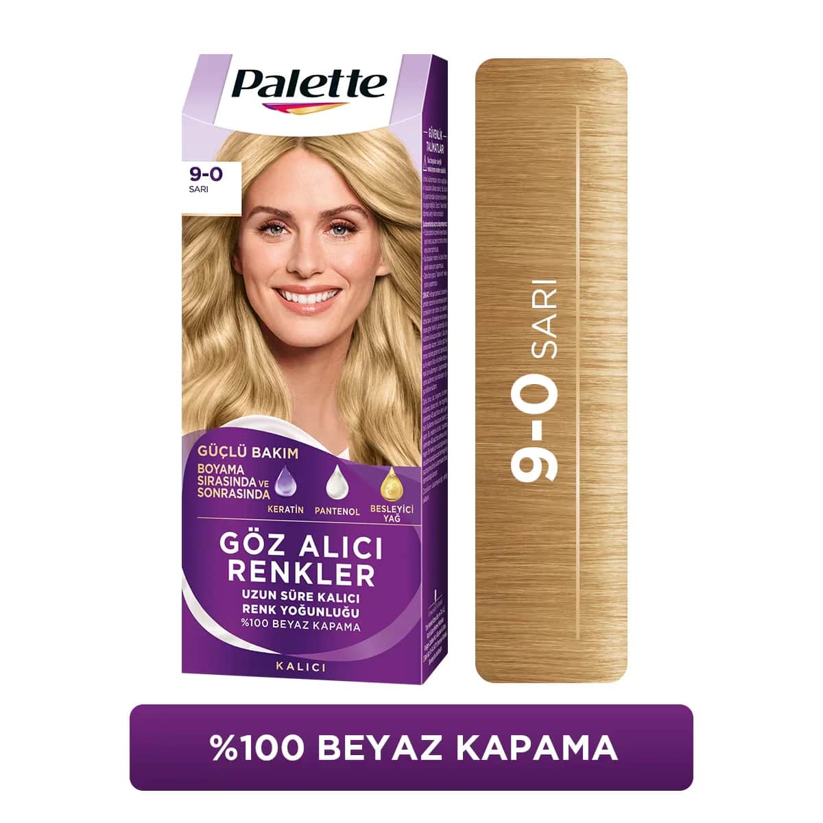 Palette باليت صبغة شعر بألوان جذابة 9-0 أصفر 1 قطعة