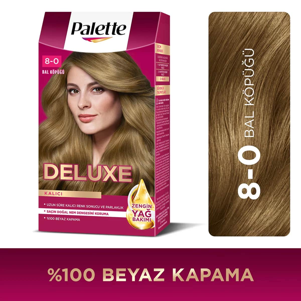 Palette صبغة شعر باليت ديلوكس برغوة العسل رقم 8-0، قطعة واحدة