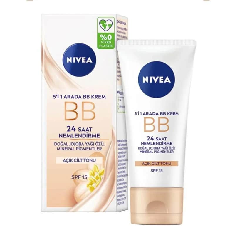 NIVEA كريم نيفيا بي بي المرطب لمدة 24 ساعة بعامل حماية من الشمس 15، 50 مل