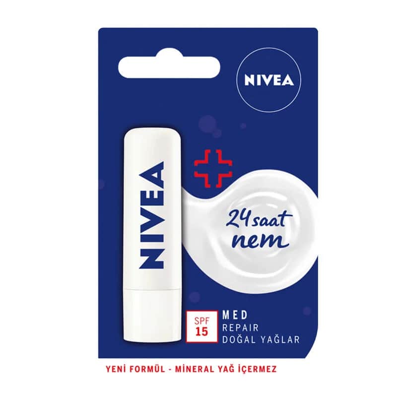 NIVEA كريم نيفيا ميد ريبير للعناية بالشفاه بعامل حماية من الشمس 15 4.8 جرام/5.5 مل