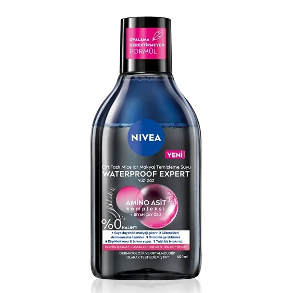 NIVEA مزيل مكياج نيفيا ثنائي المرحلة ميسيلار مقاوم للماء، ماء، 400 مل