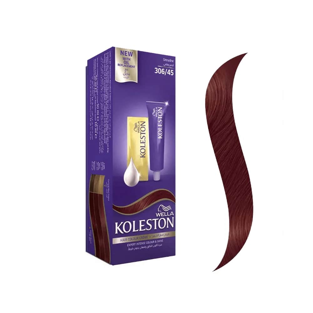 Wella Koleston كريم صبغة الشعر  مع بديل الزيت306/45 احمر رماني من ويلا كوليستون 50 ملليتر