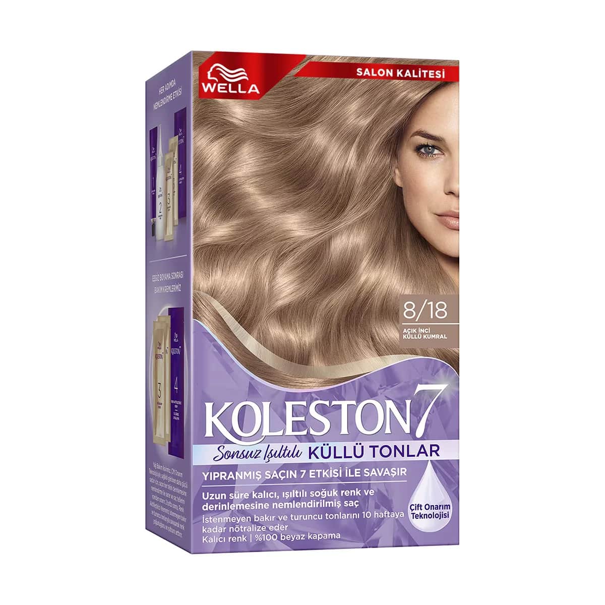 Wella Koleston مجموعة ويلا كوليستون 7 درجات لون أشقر رمادي لؤلؤي فاتح 8/18