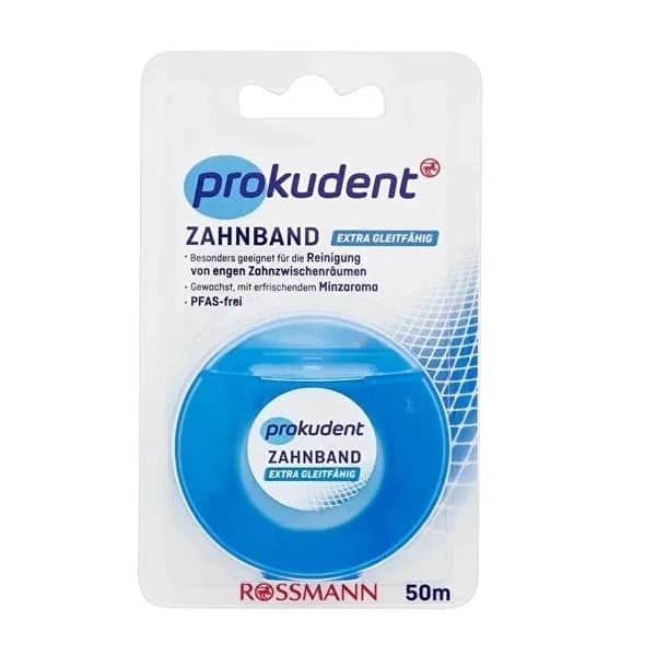 Prokudent شريط أسنان بروكيدنت مينت خيط تنظيف أسنان شمعي فائق الانزلاق، 50 متر