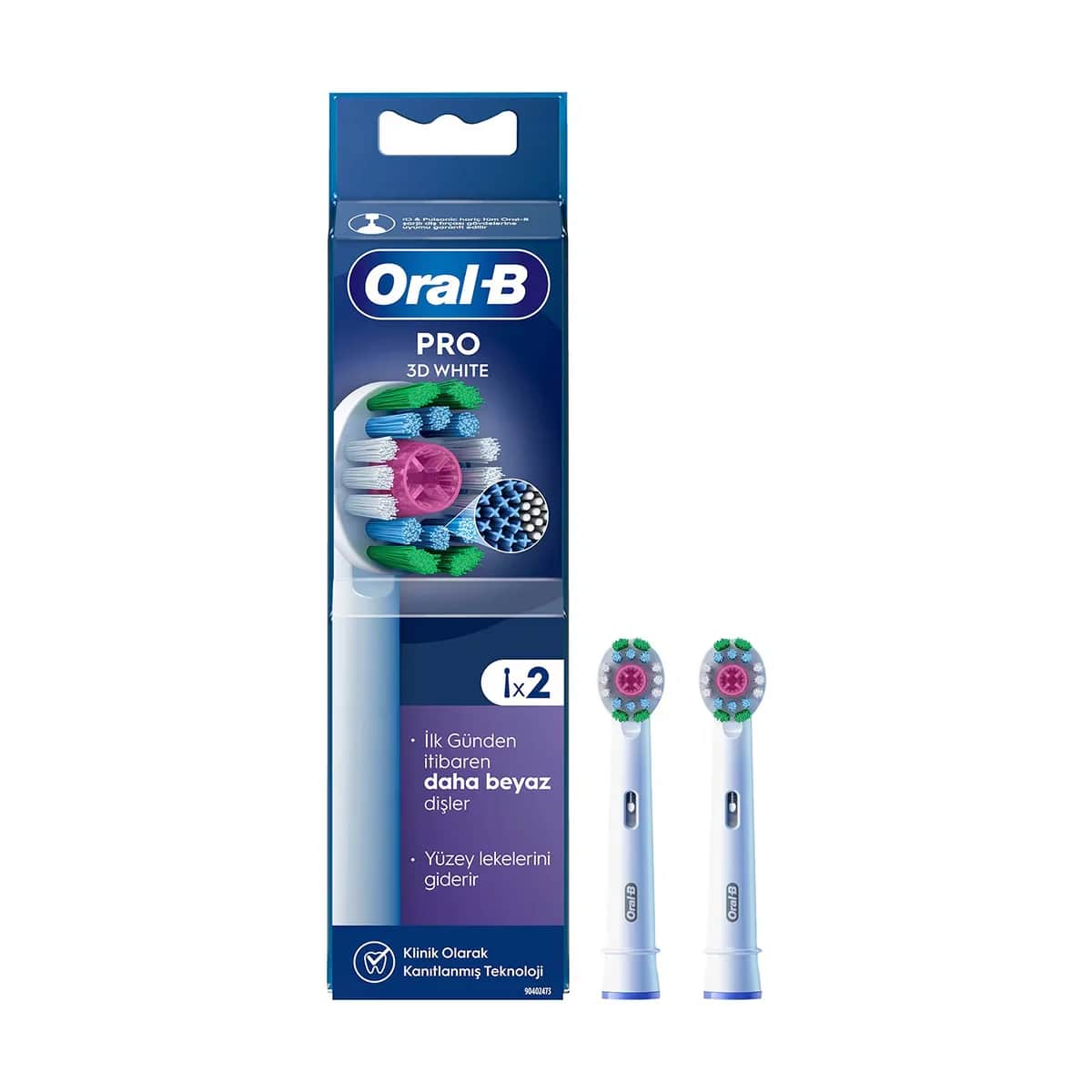 Oral-B رأس بديل لفرشاة الأسنان أورال-بي وايت، قطعتان