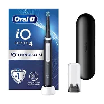 فرشاة أسنان قابلة لإعادة الشحن باللون الأسود من أورال-بي Io4 Oral-B