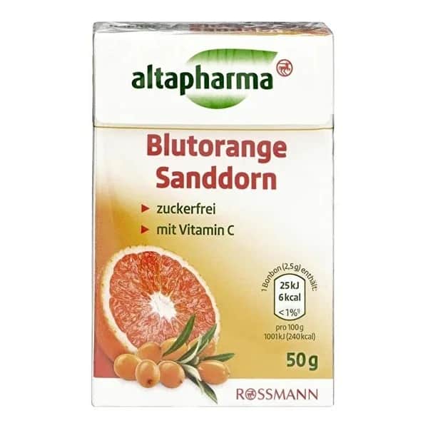 Altapharma علبة حلوى ألتا فارما بونبون بنكهة البرتقال الدموي 50 غرام