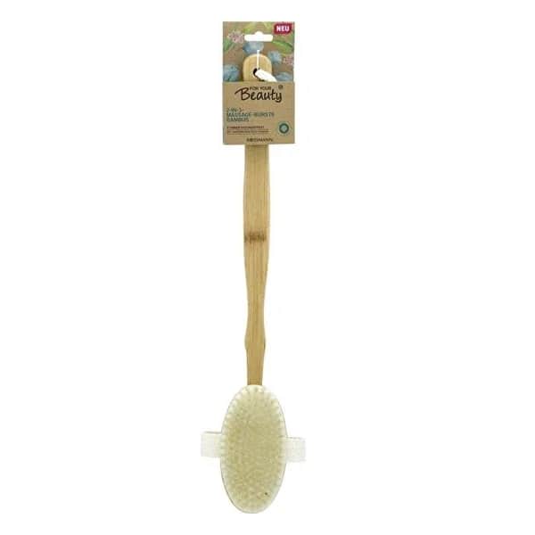For Your Beauty Wooden Long Handle Massage Brush Oval Head
