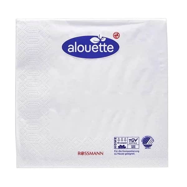 Alouette مناديل تقديم ألويت بيضاء 20 قطعة