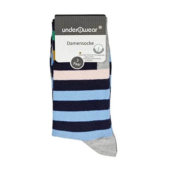 Underwear ملابس داخلية رمادية زرقاء، عبوة من 3 جوارب، مقاس 39-42، عبوة من 3 جوارب