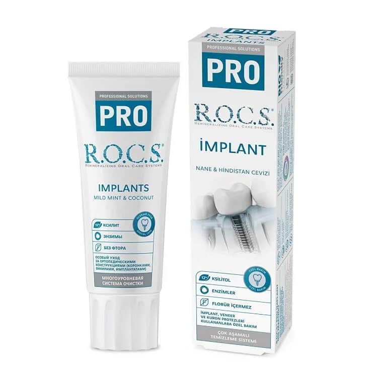 Rocs معجون أسنان روكس إمبلانت بنكهة النعناع وجوز الهند 60 مل