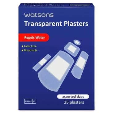 Watsons ضمادات جروح واتسونز شفافة متنوعة الأحجام، 25 قطعة