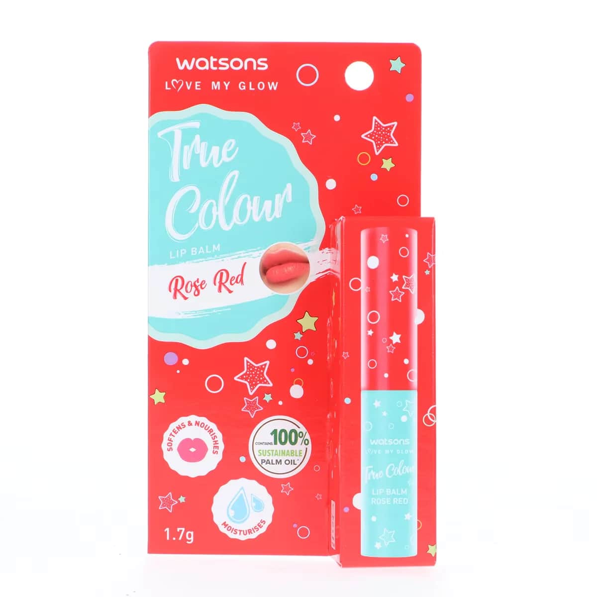 Watsons بلسم الشفاه واتسونز ترو كولور باللون الأحمر الوردي
