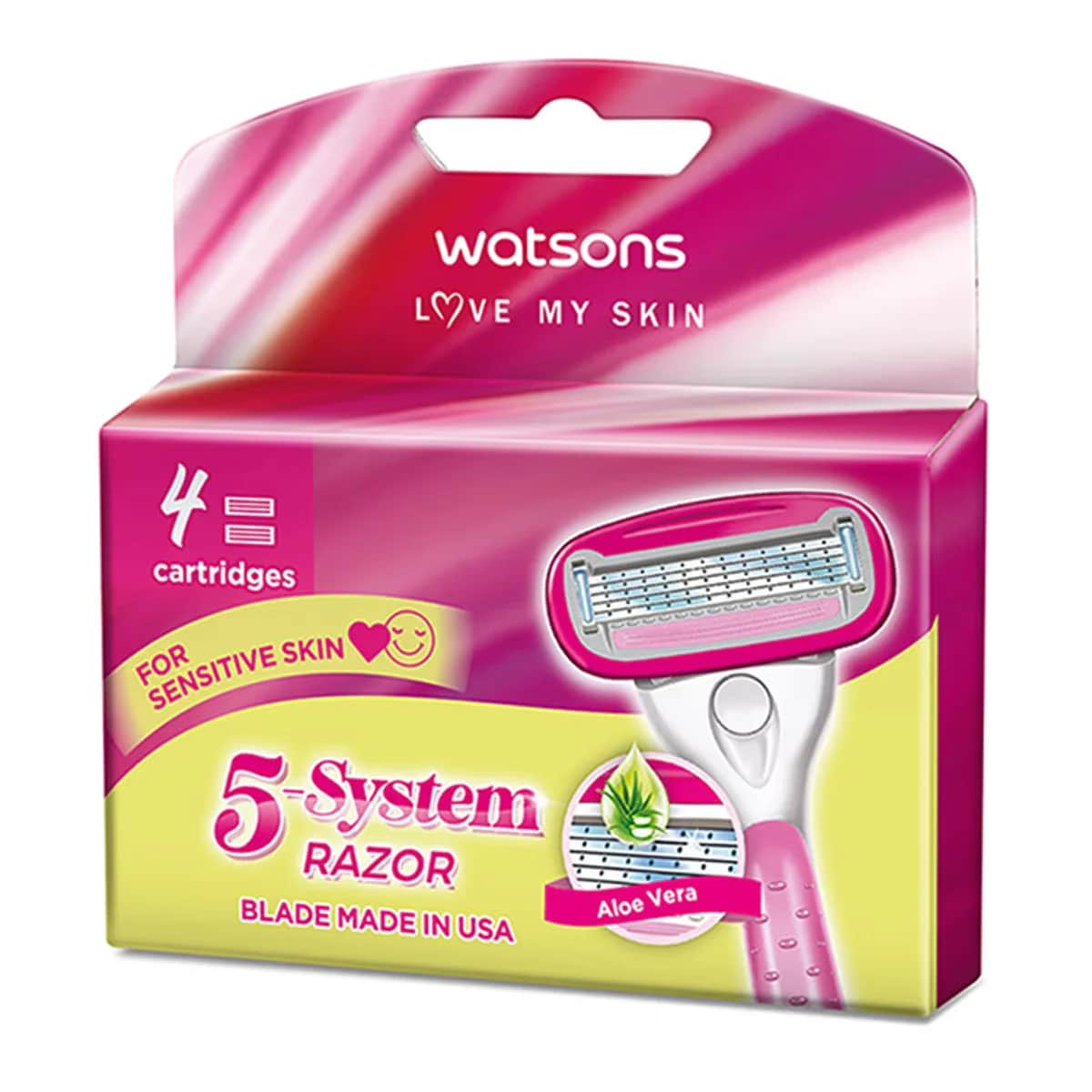 Watsons مجموعة شفرات حلاقة واتسونز النسائية ذات الخمس شفرات، مكونة من 4 قطع