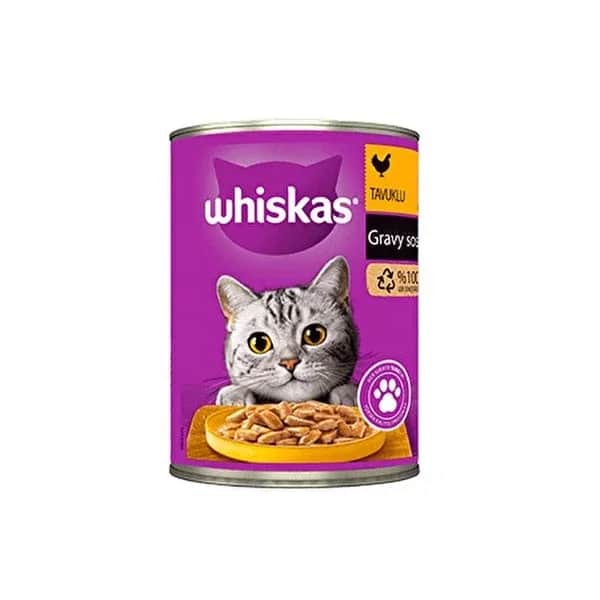 Whiskas طعام القطط الرطب بنكهة الدجاج المعلب من ويسكاس، 400 غرام