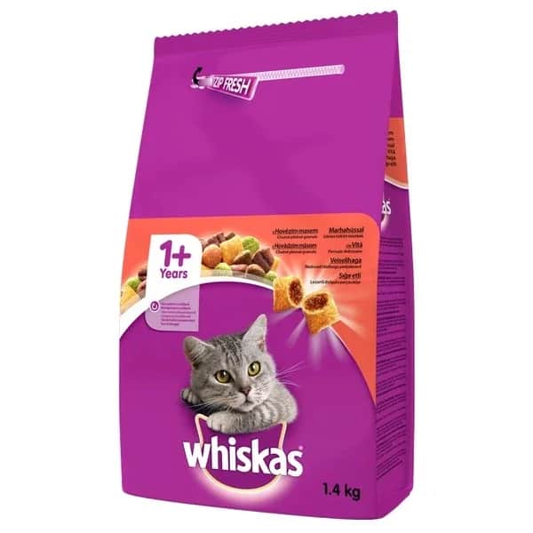 Whiskas طعام القطط الجاف من ويسكاس ستيك 1.4 كجم