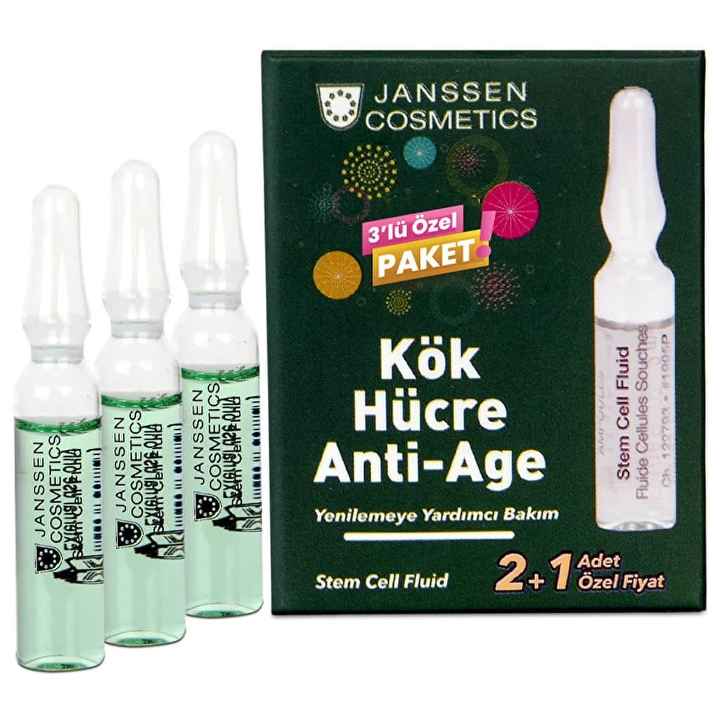 Janssen Cosmetics مجموعة جانسن كوزماتيكس من 3 أمبولات مضادة للشيخوخة بخلايا جذعية
