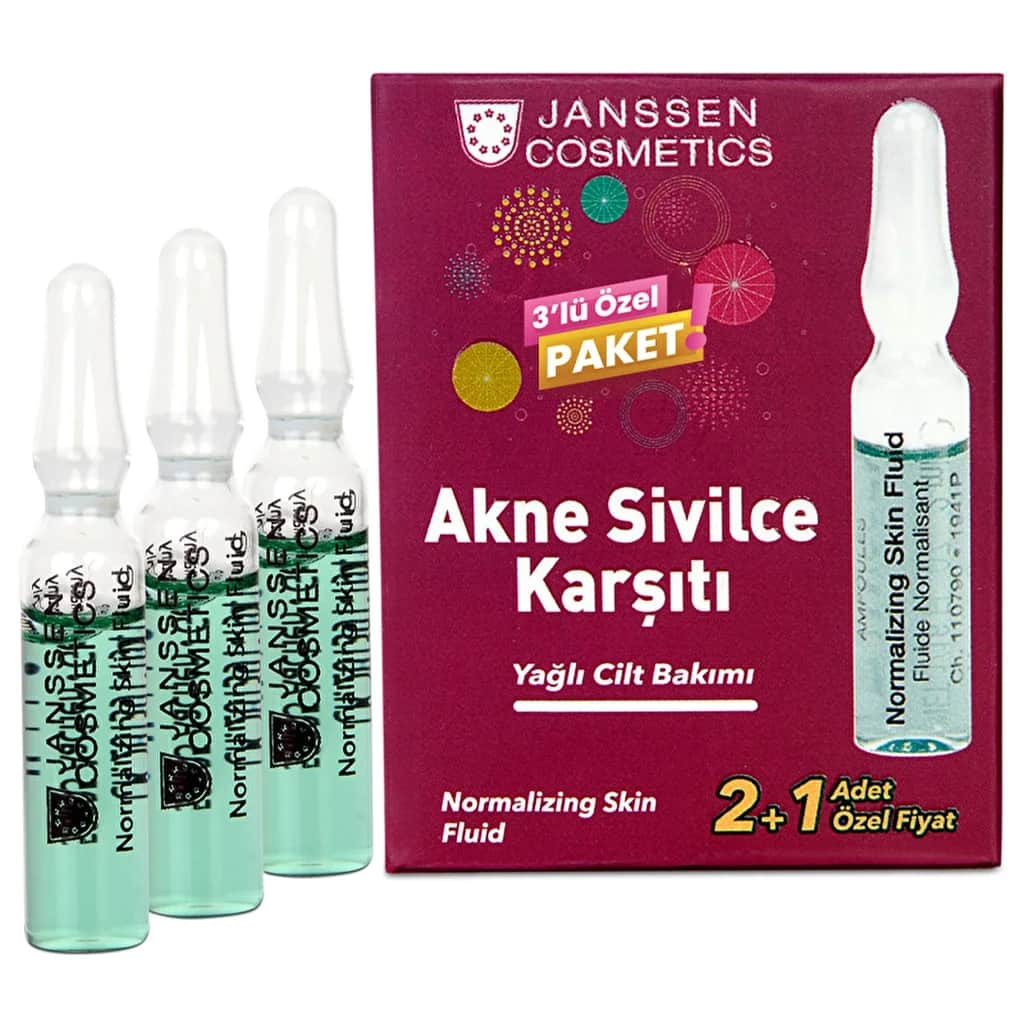 Janssen Cosmetics مجموعة جانسن كوزمتكس لعلاج حب الشباب للبشرة الدهنية، عبوة من 3 أمبولات