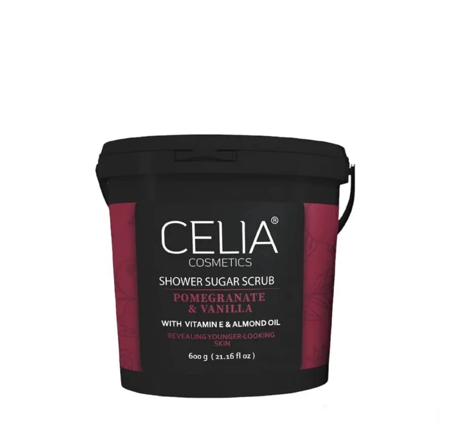 Celia مقشر السكر الرغوي للوجه و الجسم بالرمان والفانيلا من سيليا 600 جرام