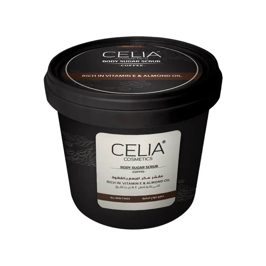 Celia مقشر سكر زيتي بالقهوه وزيت اللوز من سيليا 500 جرام