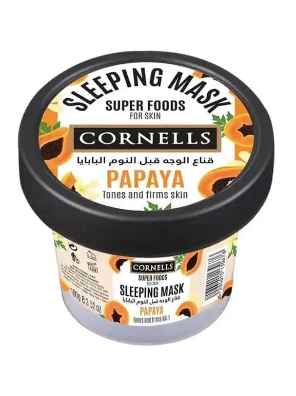 Cornells superfoods قناع الوجه قبل النوم بالبابايا ، 100 جرام كورنيلز