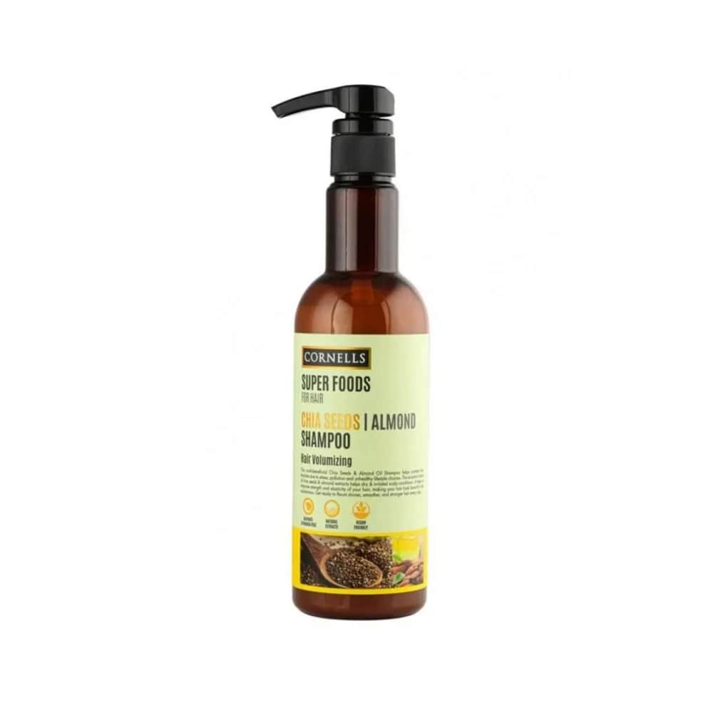 Cornells superfoods شامبو بذور الشيا وزيت اللوز لشعر اكثر غزارة من كورنلز سوبر فودز 500 مل