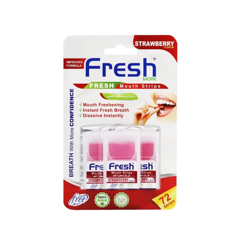 Fresh شرائح معطرة للفم مور بنكهة الفراولة من فريش 72 شريحة