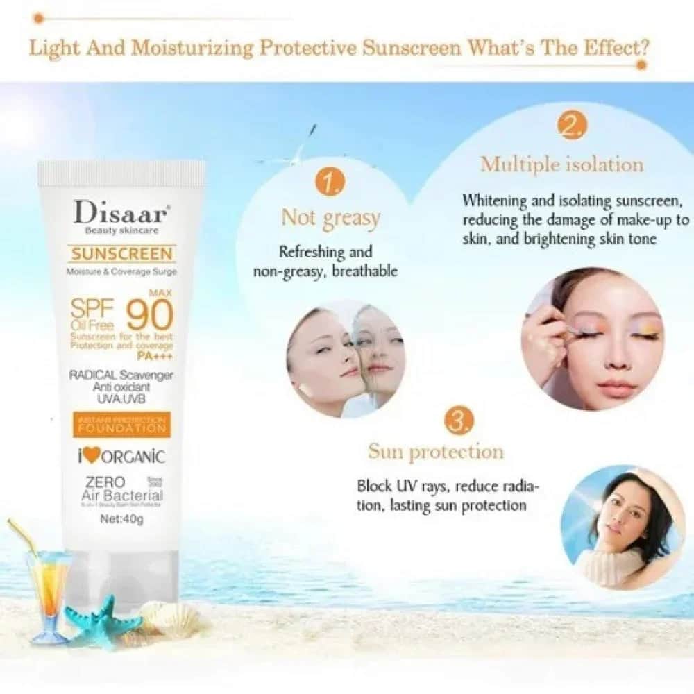 Disaar كريم مرطب وواقي شمس بمعامل (SPF90+++) من ديسار 40 جرام