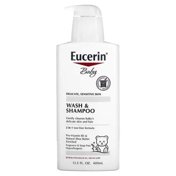 شامبو وغسول للأطفال، خالٍ من العطور، من يوسرين (400 مل) Eucerin