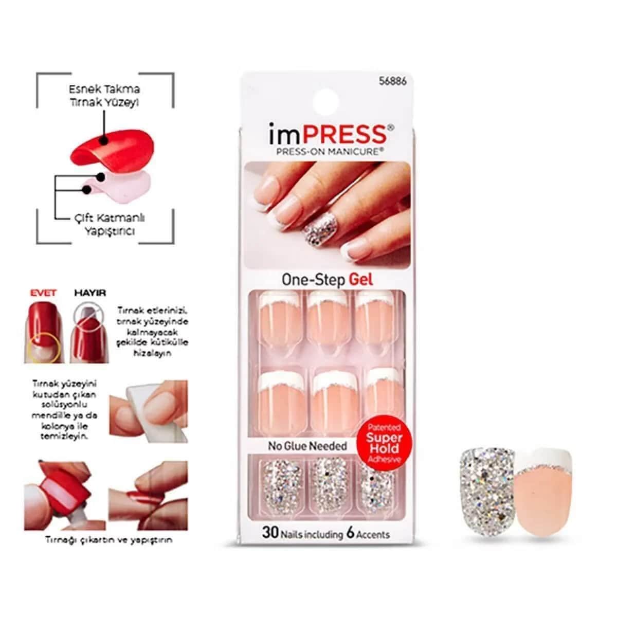 Impress لاصق أظافر إمبريس روك إت، قطعة واحدة