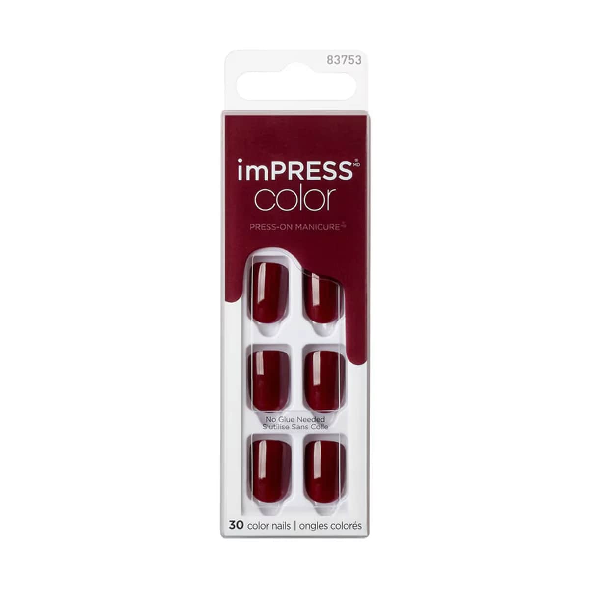 Impress أظافر صناعية لاصقة ملونة قصيرة من إمبريس 83753